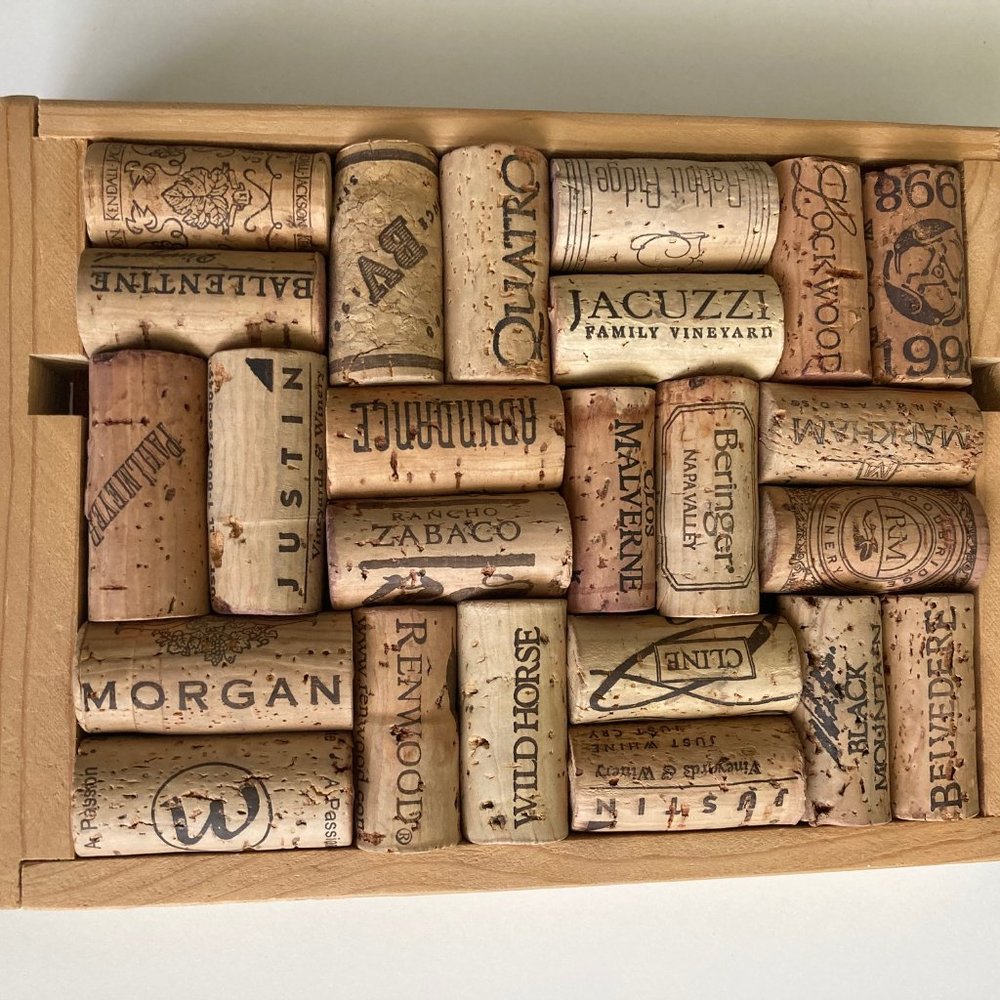 Hand Crafted Wine Cork Trivet in a Wine box frame